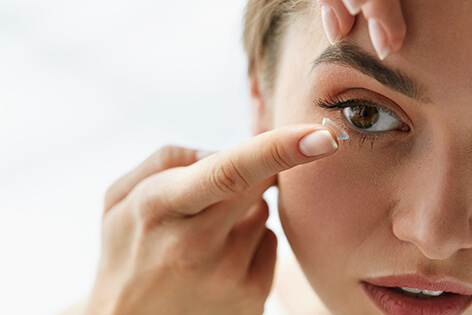 Woman Putting in a Contact Lens